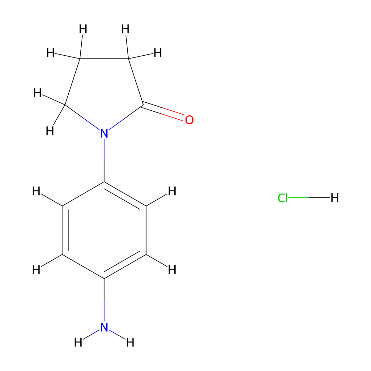 1-(4-Aminophenyl)pyrrolidin-2-one hydrochloride molecular structure, CAS 1956354-60-1