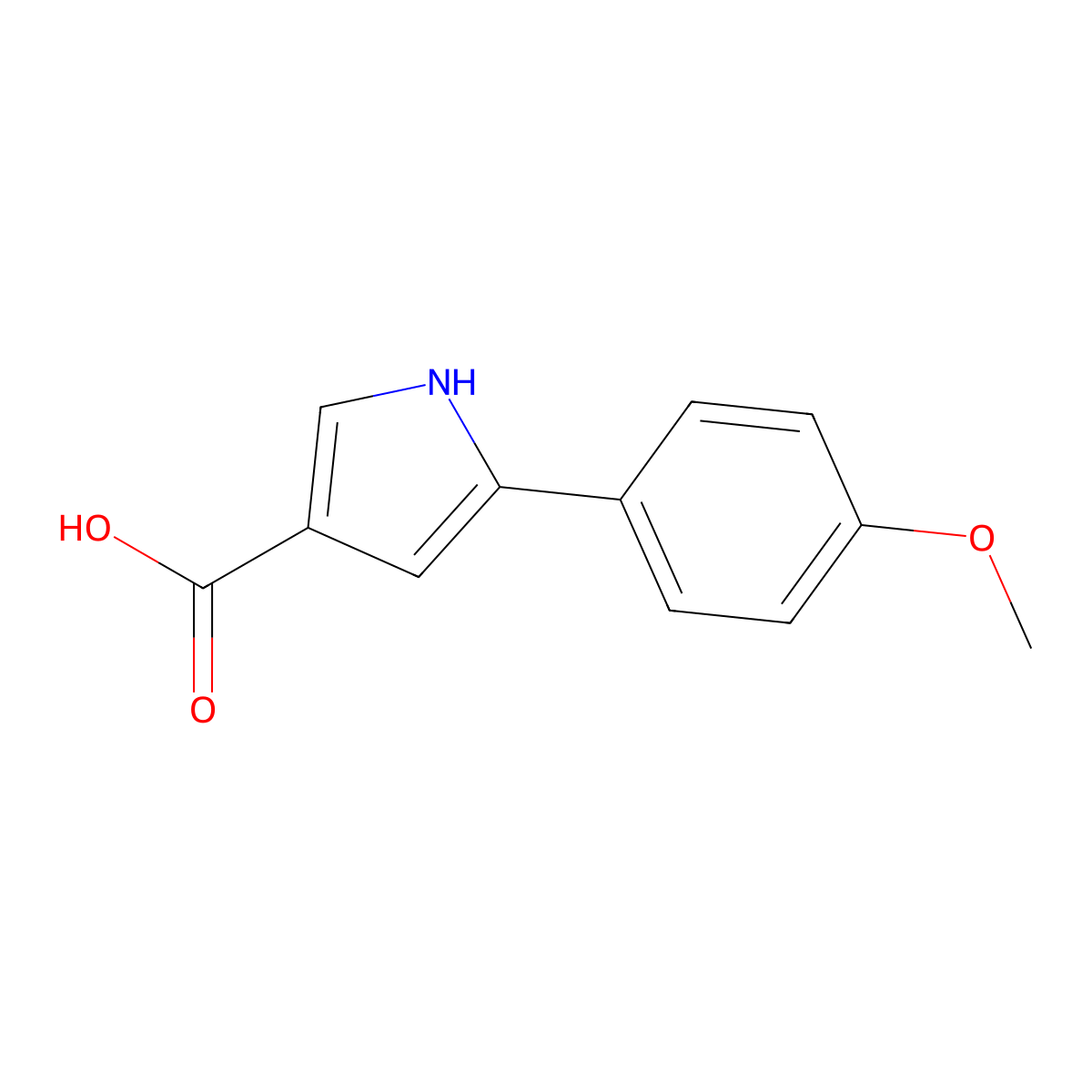 5-(4-Methoxyphenyl)-1H-pyrrole-3-carboxylic acid molecular structure, CAS 1956354-64-5