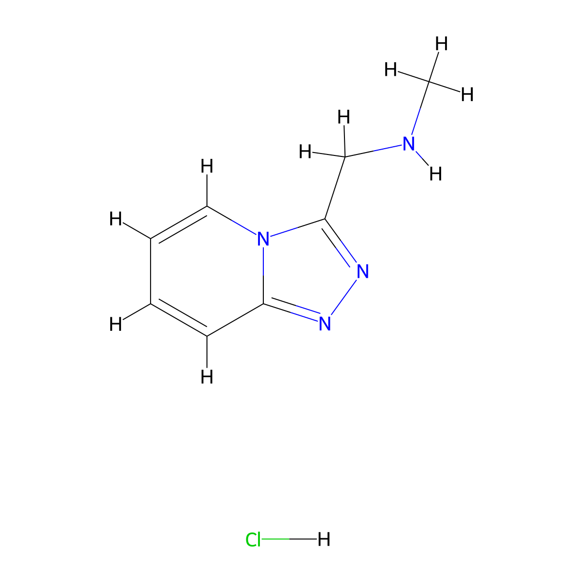 1-([1,2,4]Triazolo[4,3-a]pyridin-3-yl)-N-methylmethanamine hydrochloride molecular structure, CAS 1956354-67-8