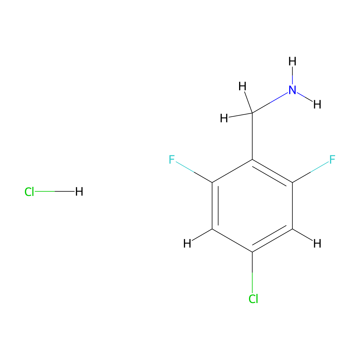 (4-Chloro-2,6-difluorophenyl)methanamine hydrochloride molecular structure, CAS 1956354-72-5