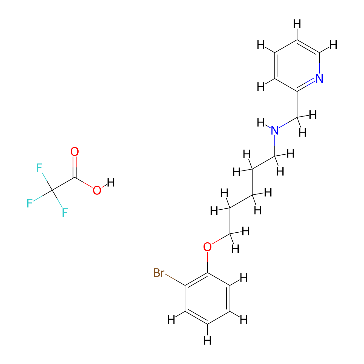 5-(2-Bromophenoxy)-N-(pyridin-2-ylmethyl)pentan-1-amine 2,2,2-trifluoroacetate molecular structure, CAS 1956354-77-0