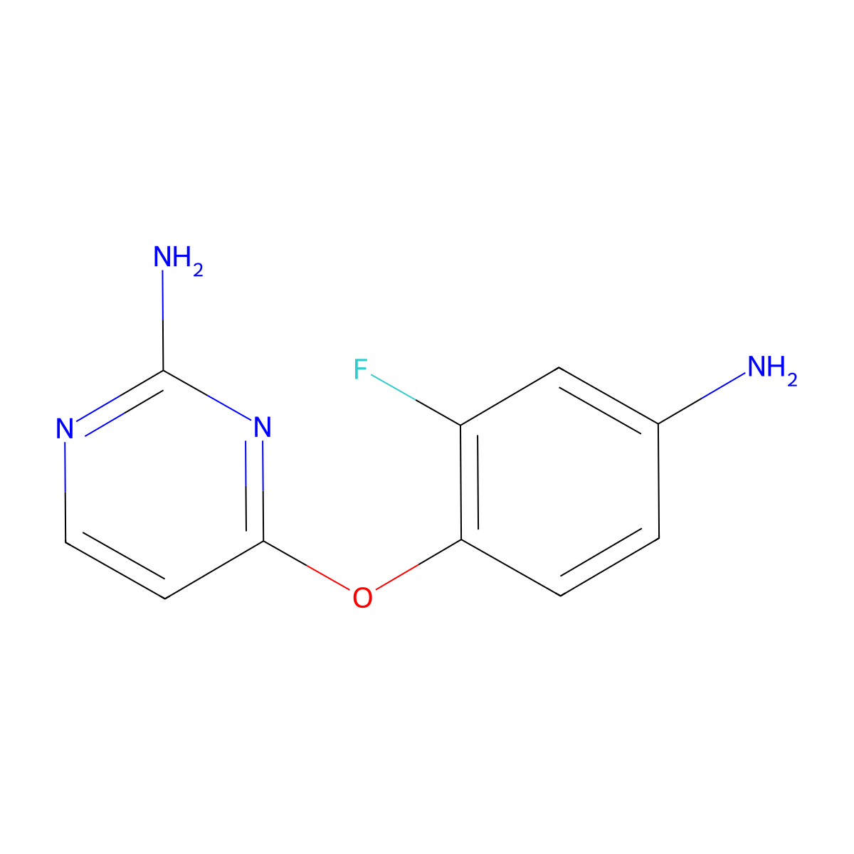 4-(4-Amino-2-fluorophenoxy)pyrimidin-2-amine molecular structure, CAS 1956354-83-8