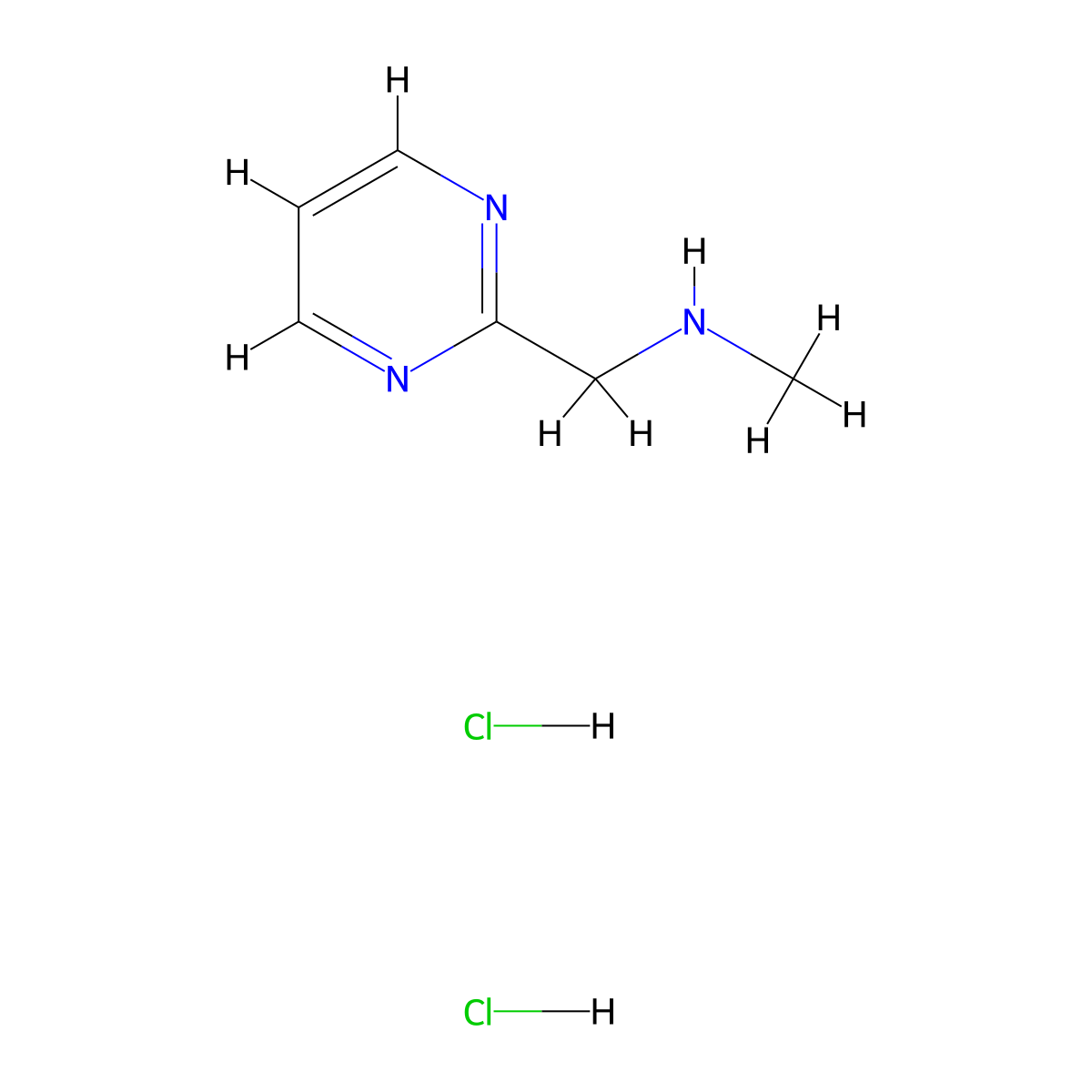 Methyl((pyrimidin-2-yl)methyl)amine dihydrochloride molecular structure, CAS 1956354-92-9