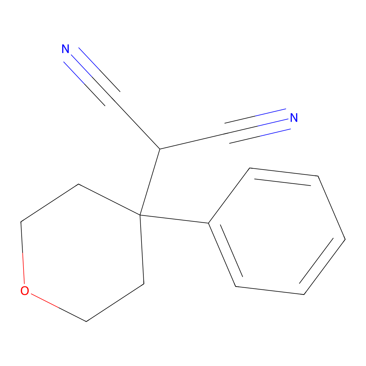 2-(4-Phenyltetrahydro-2H-pyran-4-yl)malononitrile molecular structure, CAS 1956355-01-3