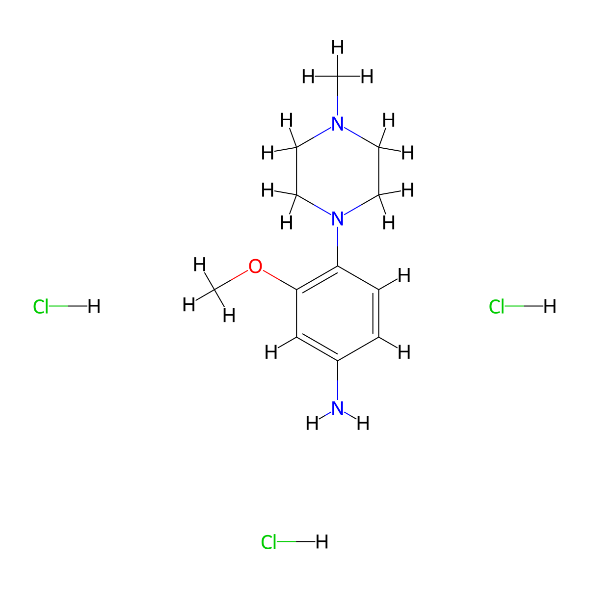 3-Methoxy-4-(4-methylpiperazin-1-yl)aniline trihydrochloride molecular structure, CAS 1956355-33-1