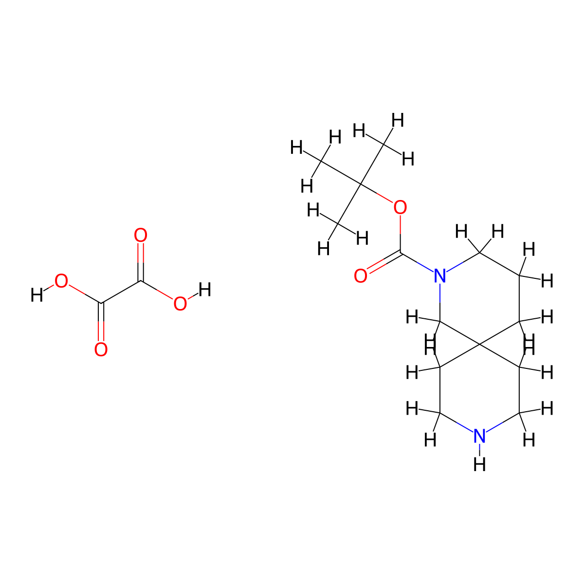 tert-Butyl 2,9-diazaspiro[5.5]undecane-2-carboxylate oxalate molecular structure, CAS 1956355-34-2