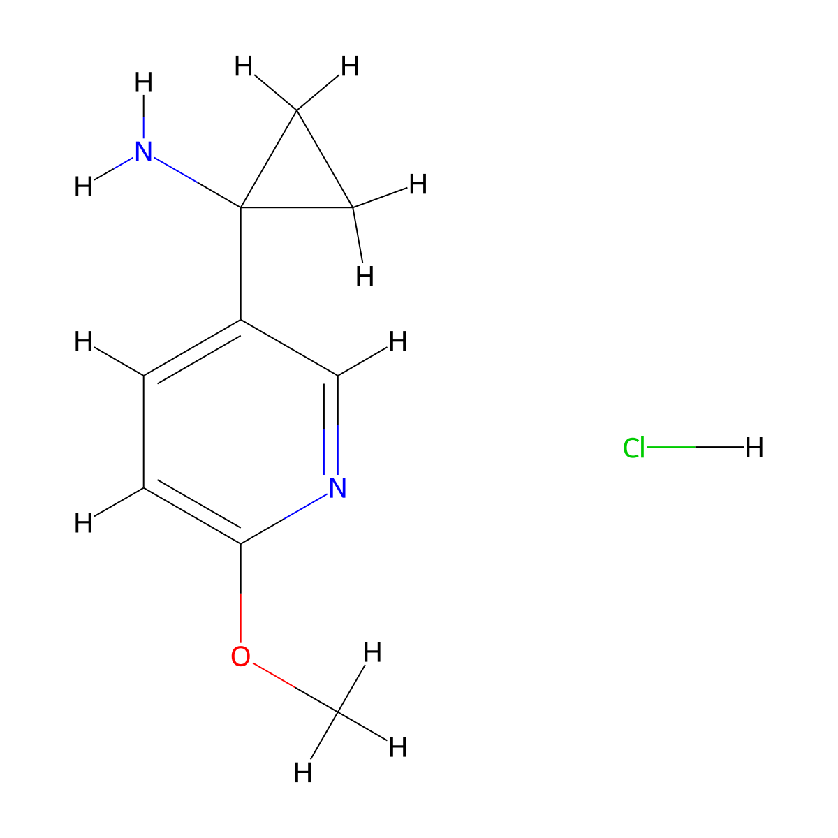 1-(6-Methoxypyridin-3-yl)cyclopropanamine hydrochloride molecular structure, CAS 1956355-42-2