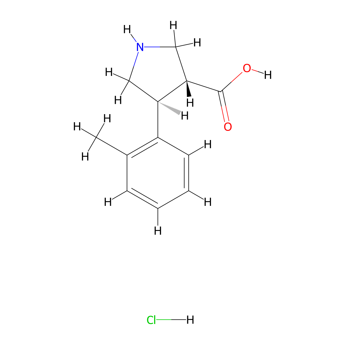 trans-4-(o-Tolyl)pyrrolidine-3-carboxylic acid hydrochloride molecular structure, CAS 1956355-53-5