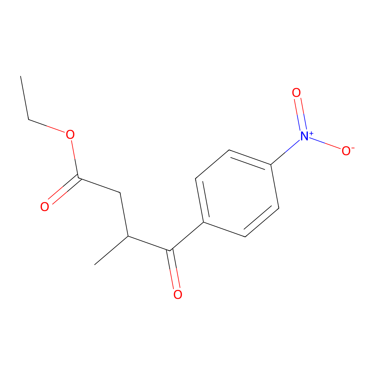Ethyl 3-methyl-4-(4-nitrophenyl)-4-oxobutanoate molecular structure, CAS 1956355-57-9