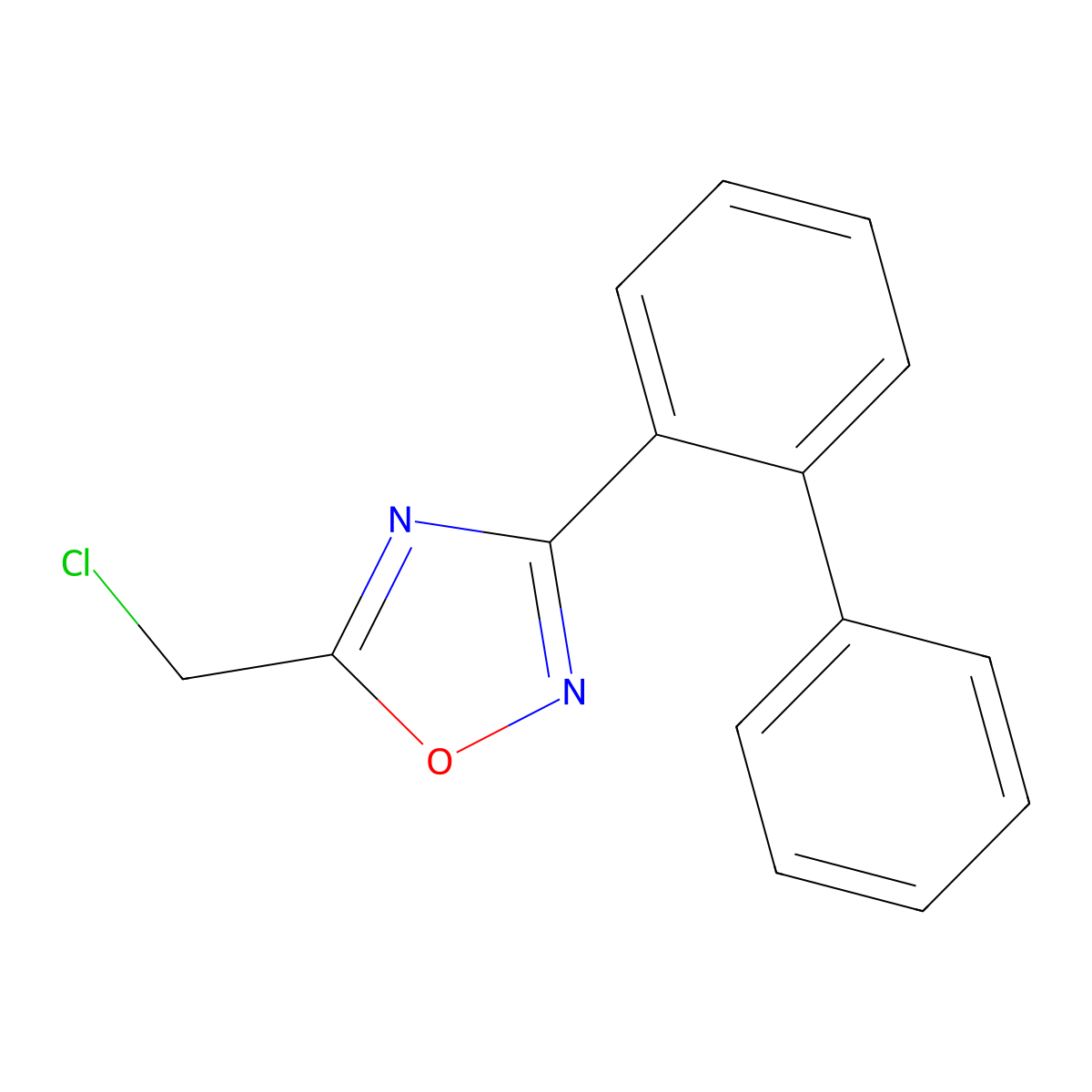 3-([1,1'-Biphenyl]-2-yl)-5-(chloromethyl)-1,2,4-oxadiazole molecular structure, CAS 1956356-00-5