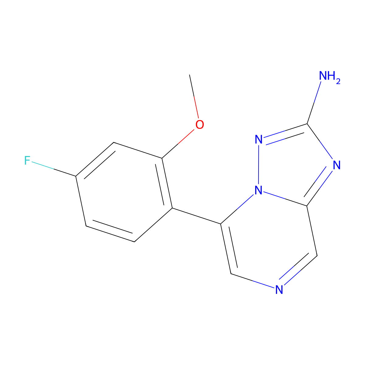 5-(4-Fluoro-2-methoxyphenyl)-[1,2,4]triazolo[1,5-a]pyrazin-2-amine molecular structure, CAS 1956356-02-7