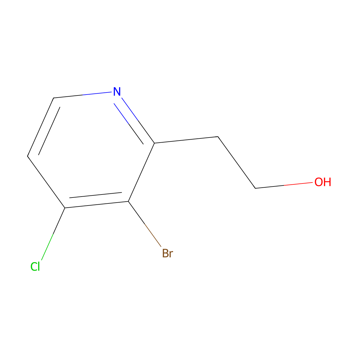 2-(3-Bromo-4-chloropyridin-2-yl)ethanol molecular structure, CAS 1956356-10-7