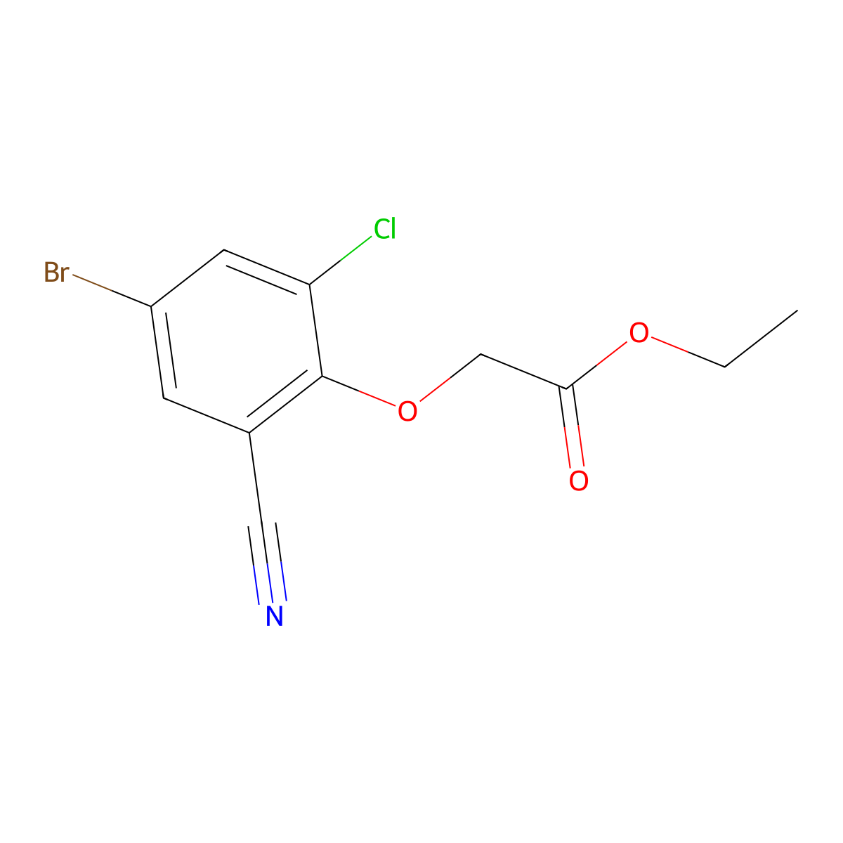Ethyl 2-(4-bromo-2-chloro-6-cyanophenoxy)acetate molecular structure, CAS 1956356-17-4