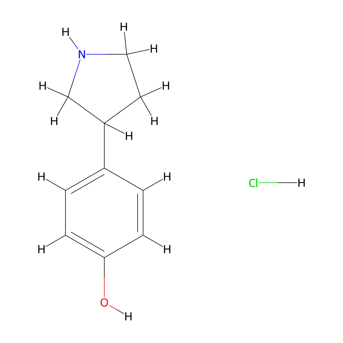 4-Pyrrolidin-3-yl-phenol hydrochloride molecular structure, CAS 1956356-22-1