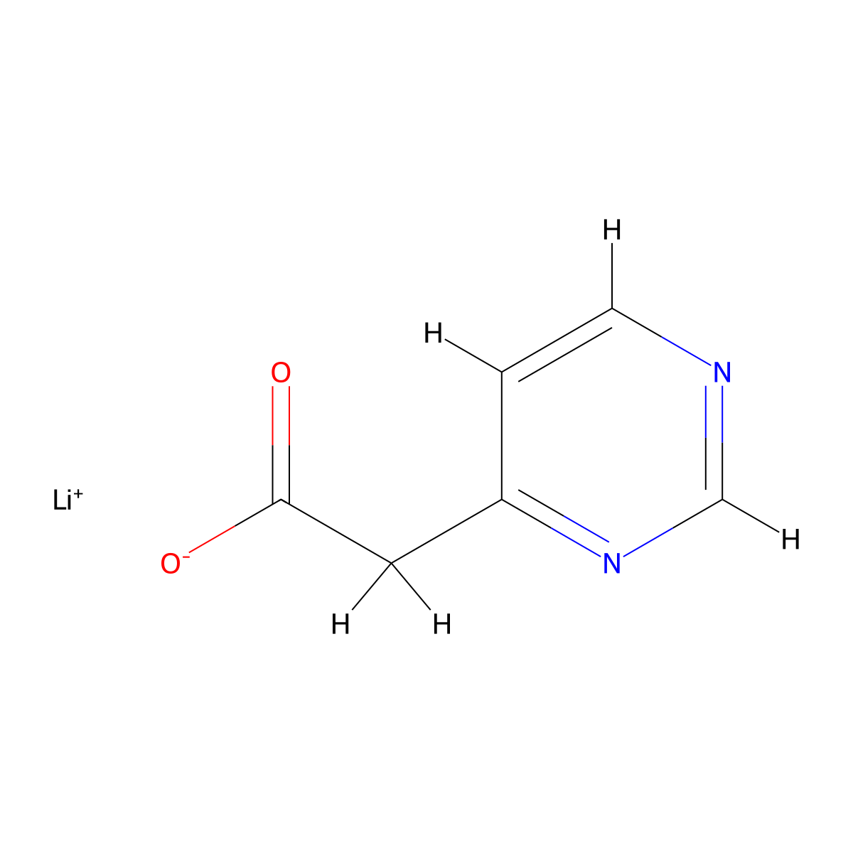 Lithium 2-(pyrimidin-4-yl)acetate molecular structure, CAS 1956356-31-2