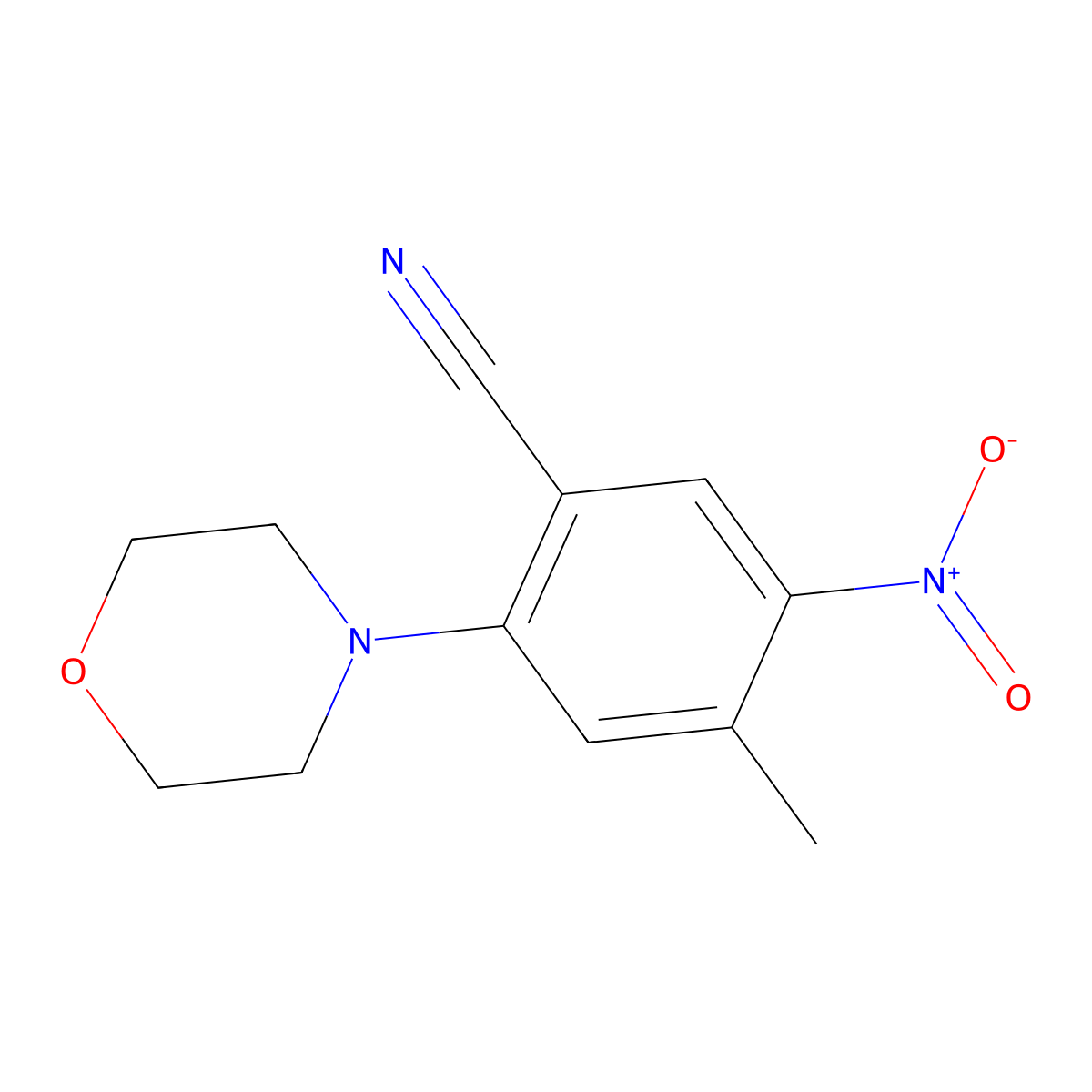 4-Methyl-2-morpholino-5-nitrobenzonitrile molecular structure, CAS 1956356-32-3