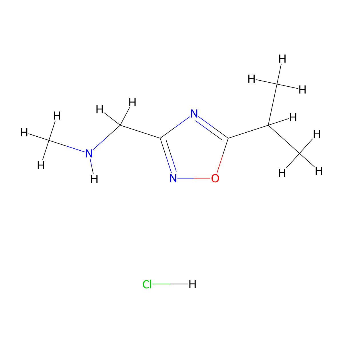 1-(5-Isopropyl-1,2,4-oxadiazol-3-yl)-N-methylmethanamine hydrochloride molecular structure, CAS 1956356-37-8