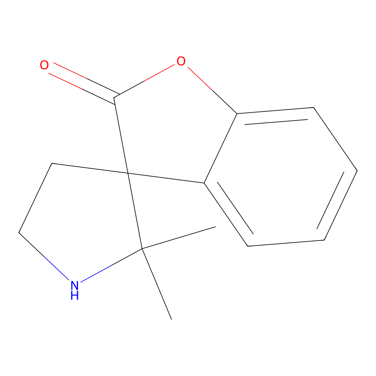 2',2'-Dimethyl-2H-spiro[benzofuran-3,3'-pyrrolidin]-2-one molecular structure, CAS 1956356-39-0