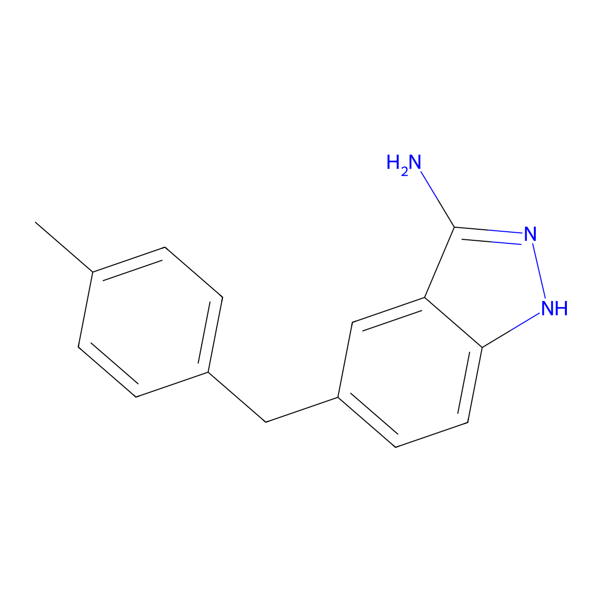 5-(4-Methylbenzyl)-1H-indazol-3-amine molecular structure, CAS 1956356-42-5