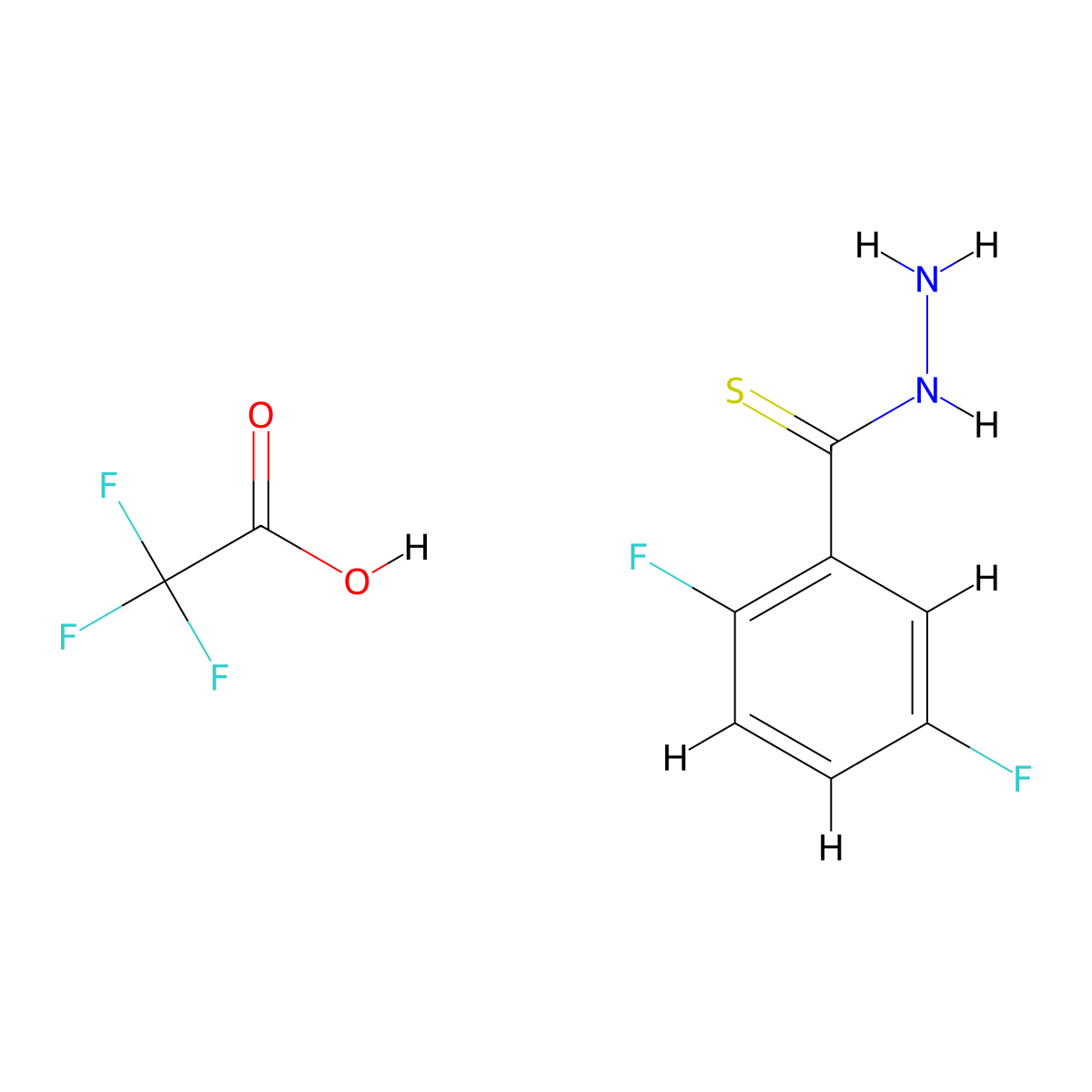 2,5-Difluorobenzothiohydrazide 2,2,2-trifluoroacetate molecular structure, CAS 1956363-93-1