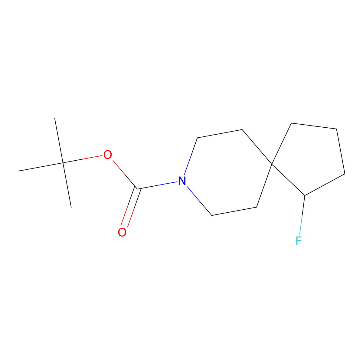 tert-Butyl 1-fluoro-8-azaspiro[4.5]decane-8-carboxylate molecular structure, CAS 1956364-08-1