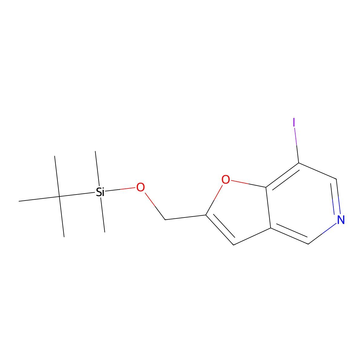 2-(((tert-Butyldimethylsilyl)oxy)methyl)-7-iodofuro[3,2-c]pyridine molecular structure, CAS 1956364-46-7