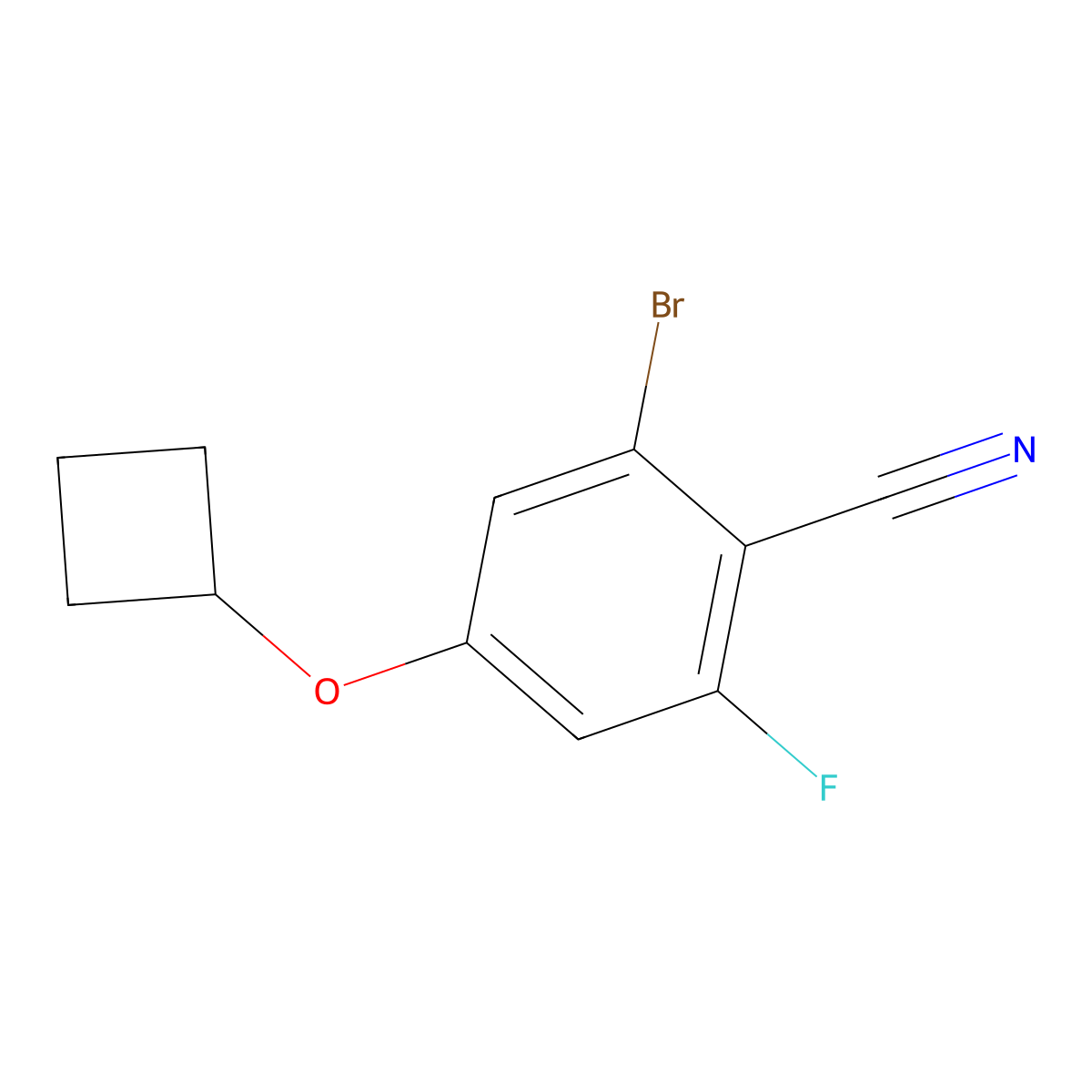 2-Bromo-4-cyclobutoxy-6-fluorobenzonitrile molecular structure, CAS 1956364-60-5