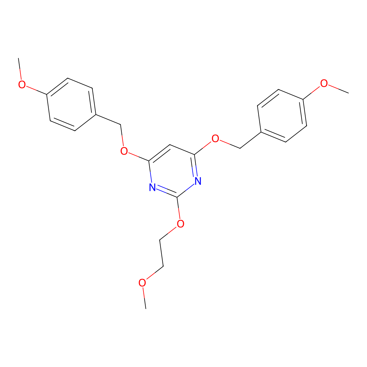 4,6-Bis((4-methoxybenzyl)oxy)-2-(2-methoxyethoxy)pyrimidine molecular structure, CAS 1956364-82-1
