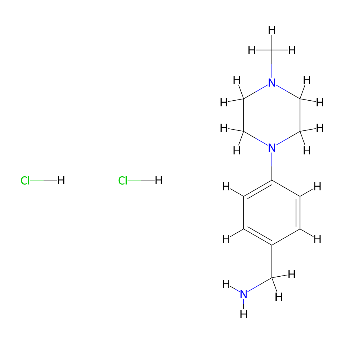 1-[4-(4-Methylpiperazin-1-YL)phenyl]methanamine dihydrochloride molecular structure, CAS 1956364-89-8