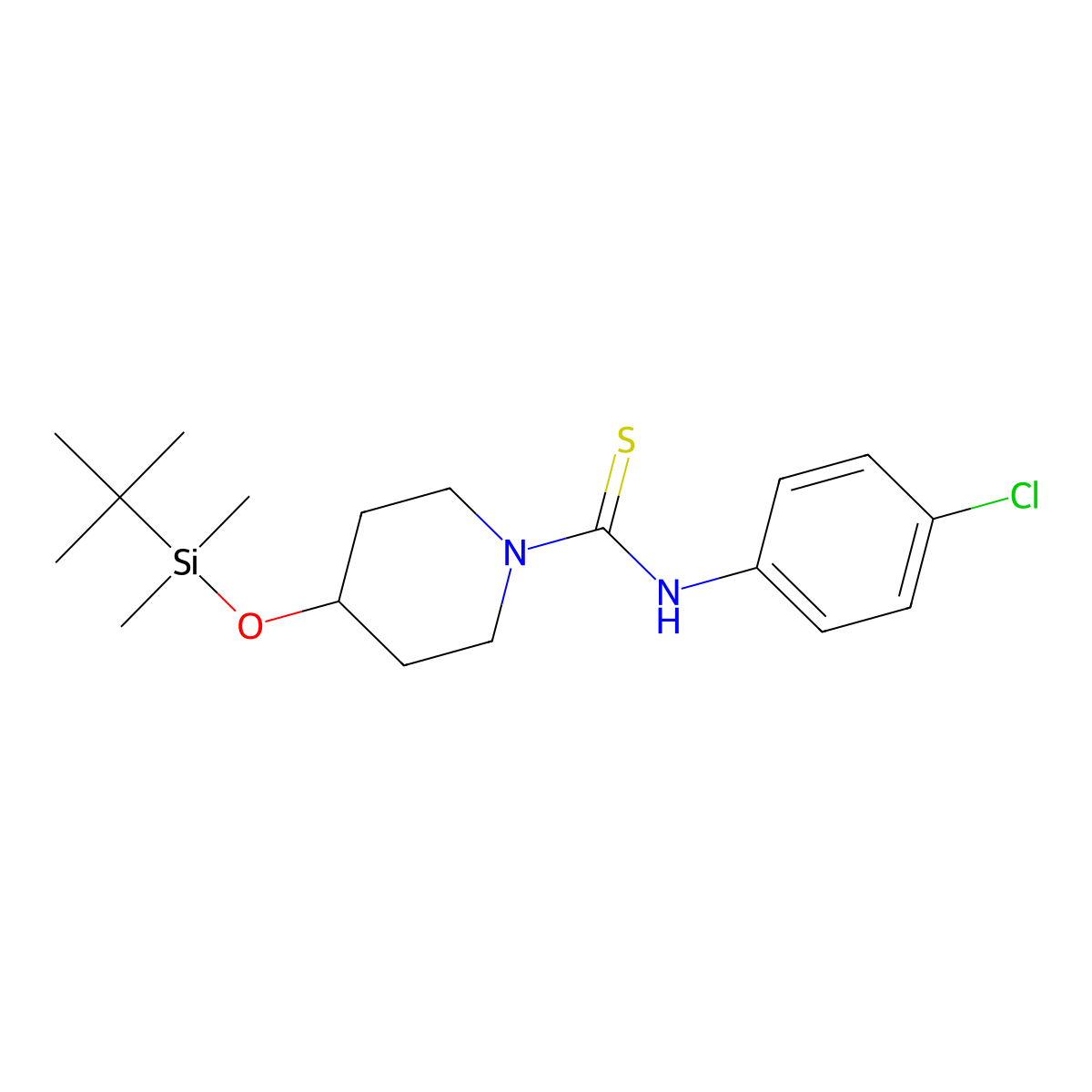 4-((tert-Butyldimethylsilyl)oxy)-N-(4-chlorophenyl)piperidine-1-carbothioamide molecular structure, CAS 1956365-05-1