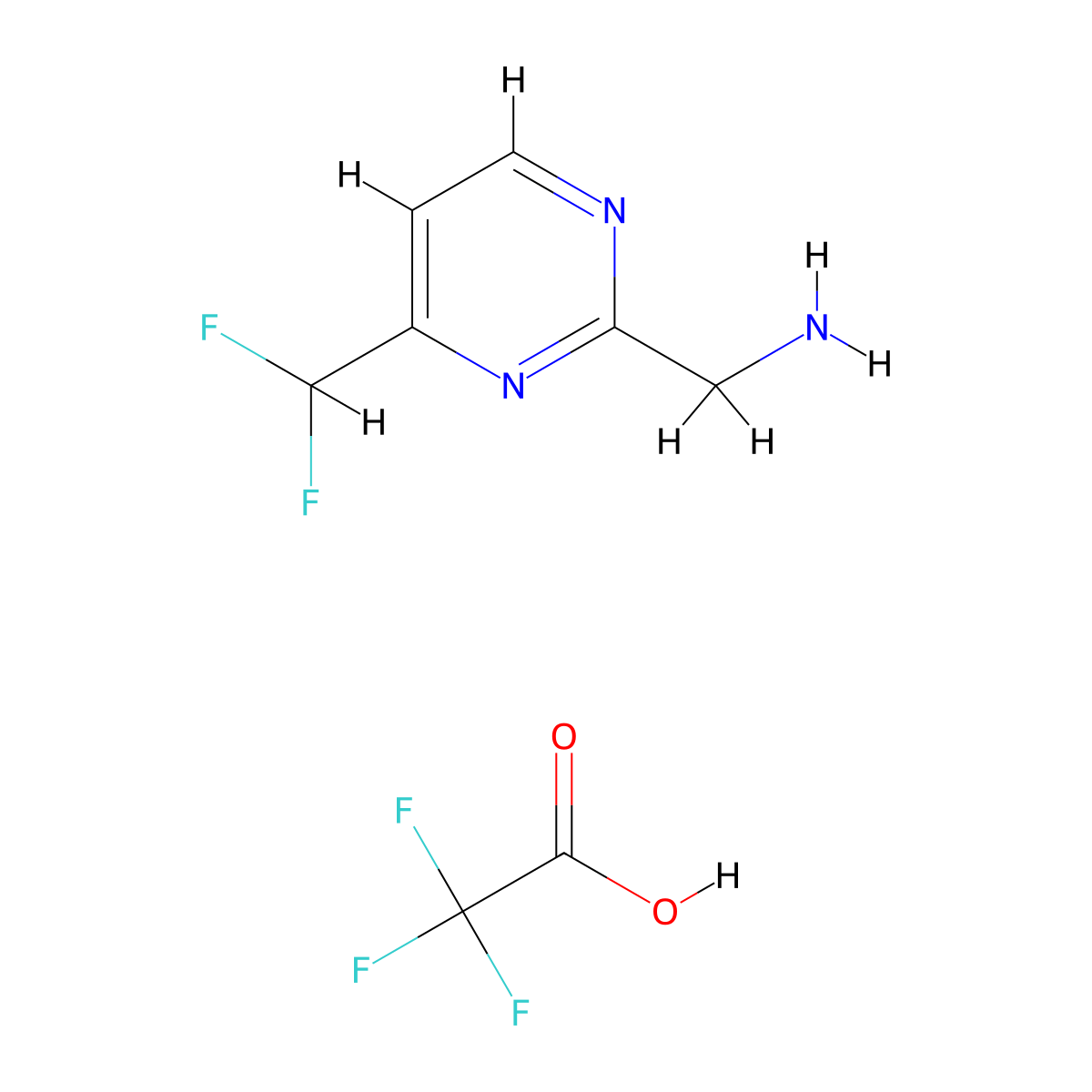 (4-(Difluoromethyl)pyrimidin-2-yl)methanamine 2,2,2-trifluoroacetate molecular structure, CAS 1956365-11-9