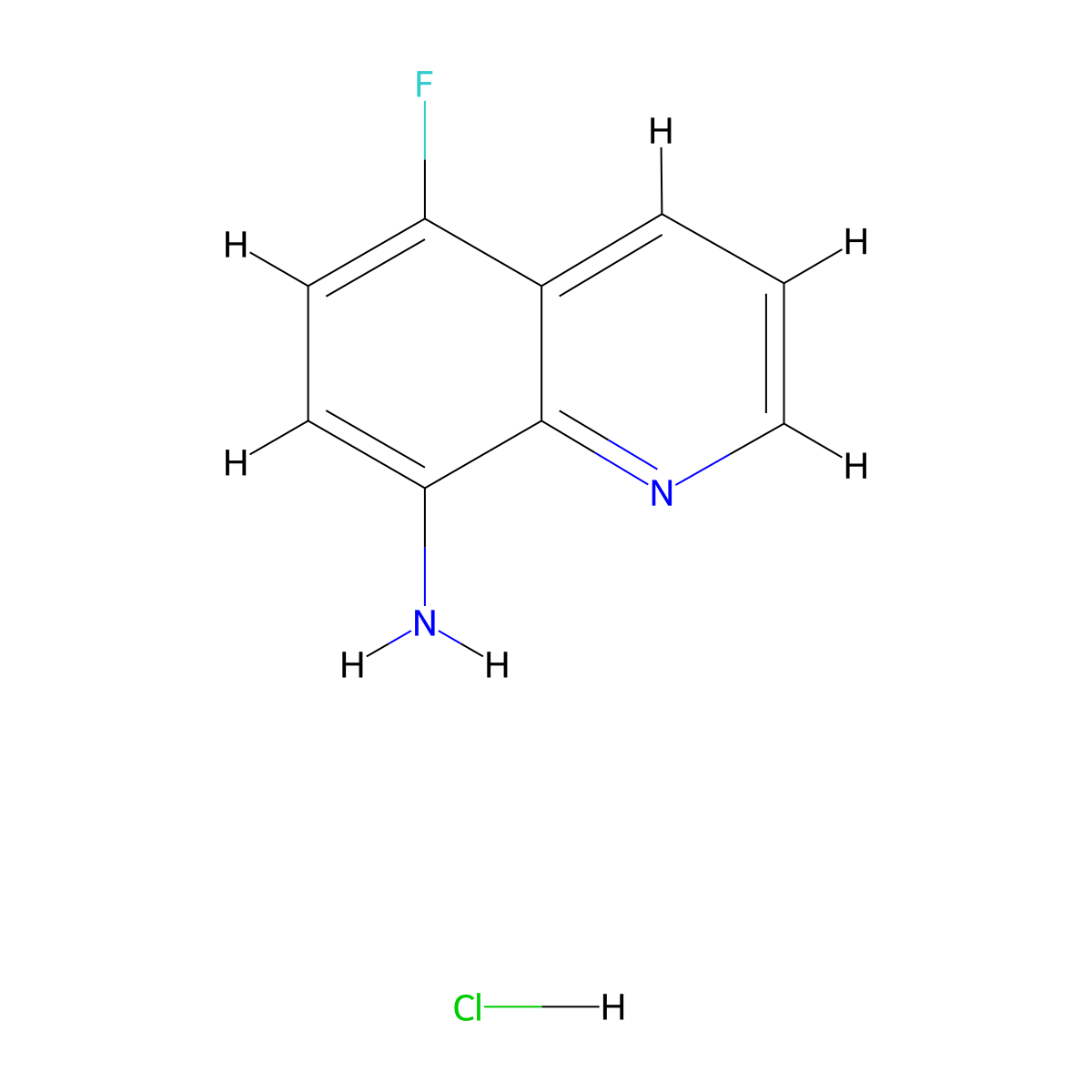 5-Fluoroquinolin-8-amine hydrochloride molecular structure, CAS 1956365-14-2