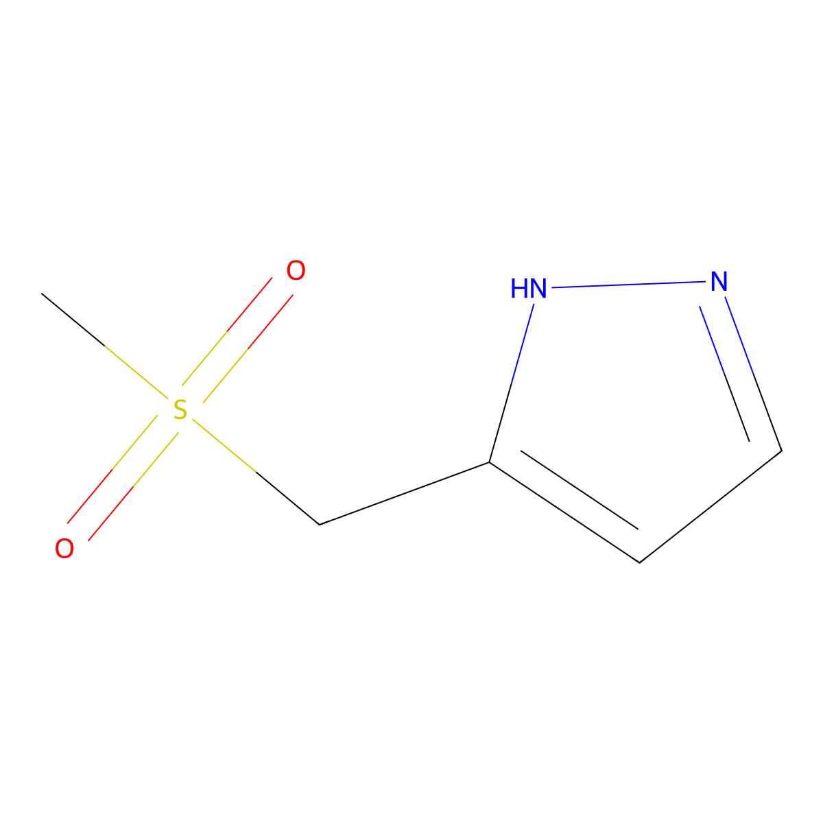 3-(methanesulfonylmethyl)-1H-pyrazole molecular structure, CAS 1956365-20-0