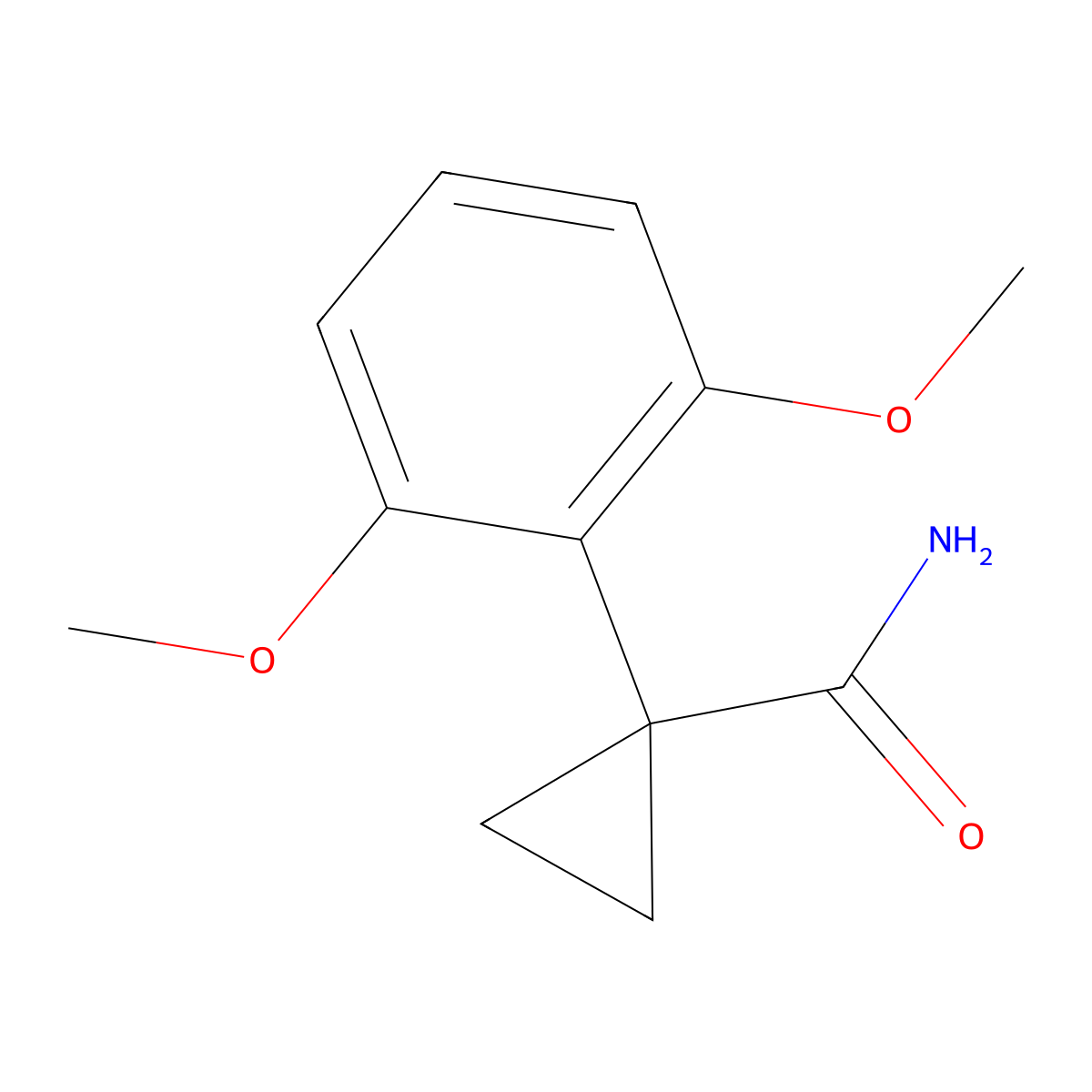 1-(2,6-Dimethoxyphenyl)cyclopropanecarboxamide molecular structure, CAS 1956365-32-4