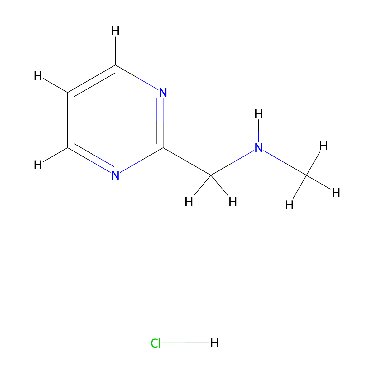 N-Methyl-1-(pyrimidin-2-yl)methanamine hydrochloride molecular structure, CAS 1956365-37-9