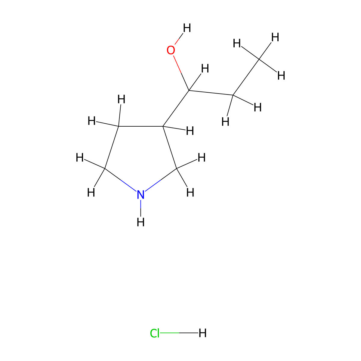 1-(Pyrrolidin-3-yl)propan-1-ol hydrochloride molecular structure, CAS 1956365-44-8