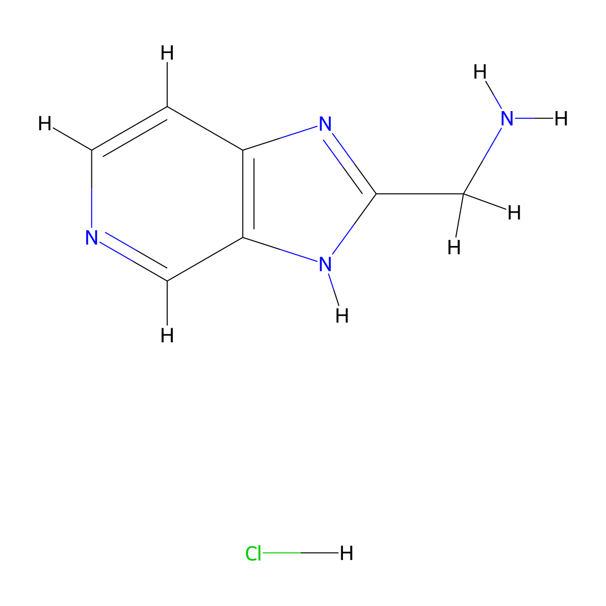 (3H-Imidazo[4,5-c]pyridin-2-yl)methanamine hydrochloride molecular structure, CAS 1956365-73-3