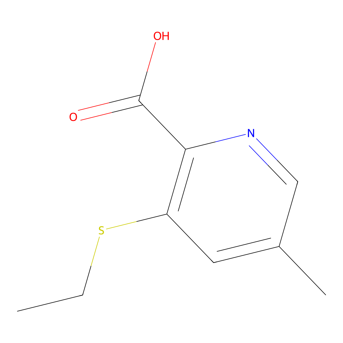 3-(Ethylthio)-5-methylpicolinic acid molecular structure, CAS 1956365-75-5