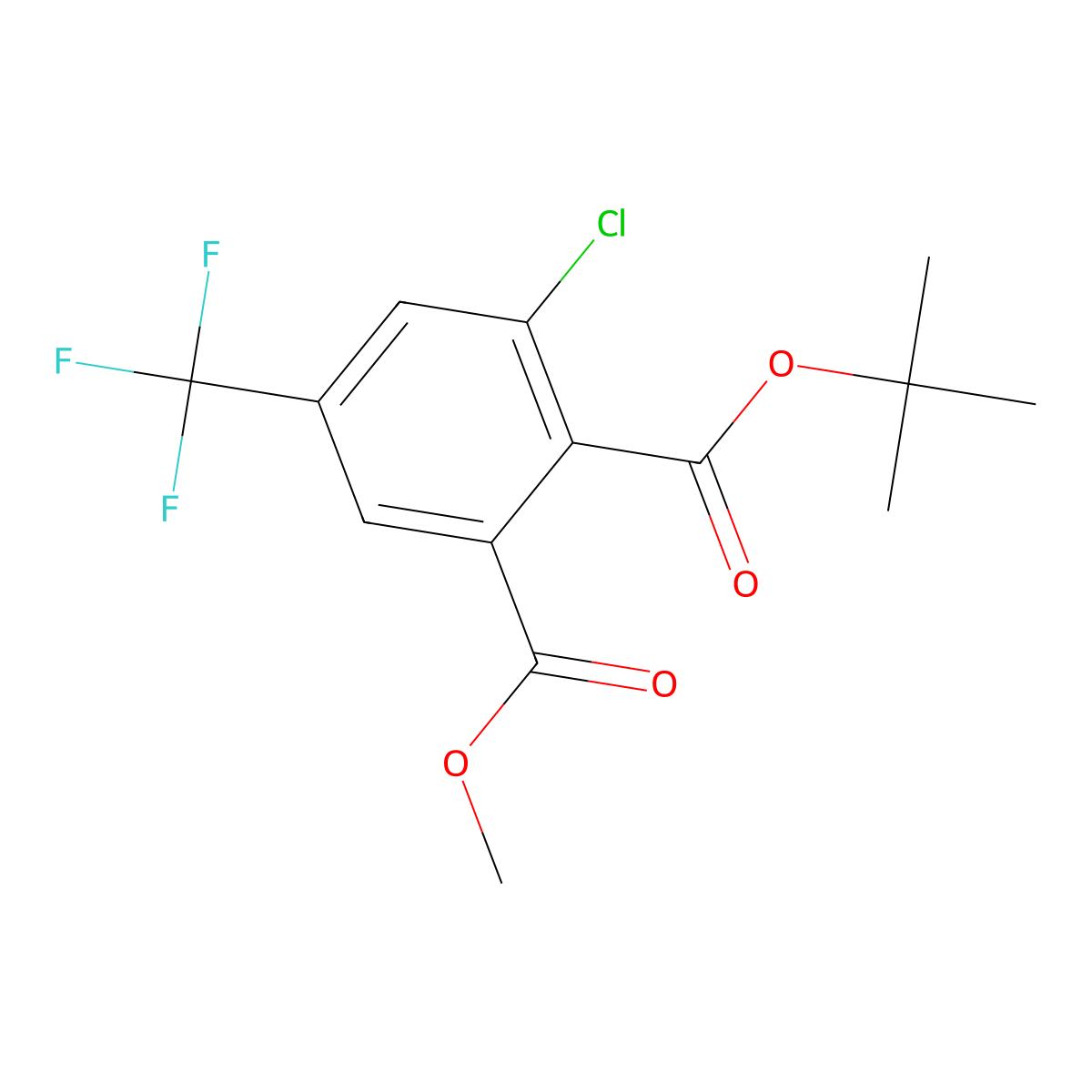 2-tert-Butyl 1-methyl 3-chloro-5-(trifluoromethyl)phthalate molecular structure, CAS 1956365-76-6