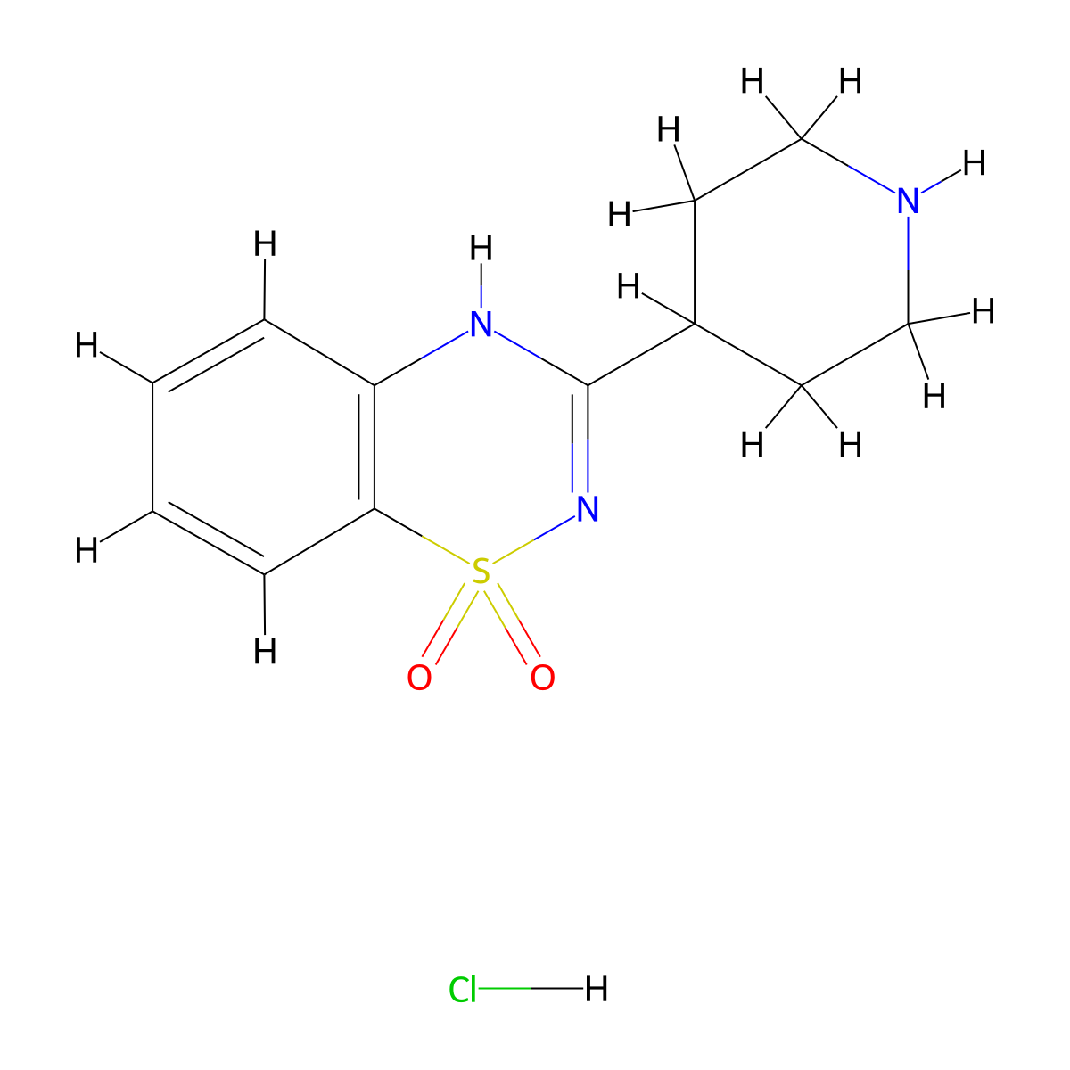 3-(Piperidin-4-yl)-2H-benzo[e][1,2,4]thiadiazine 1,1-dioxide hydrochloride molecular structure, CAS 1956365-79-9