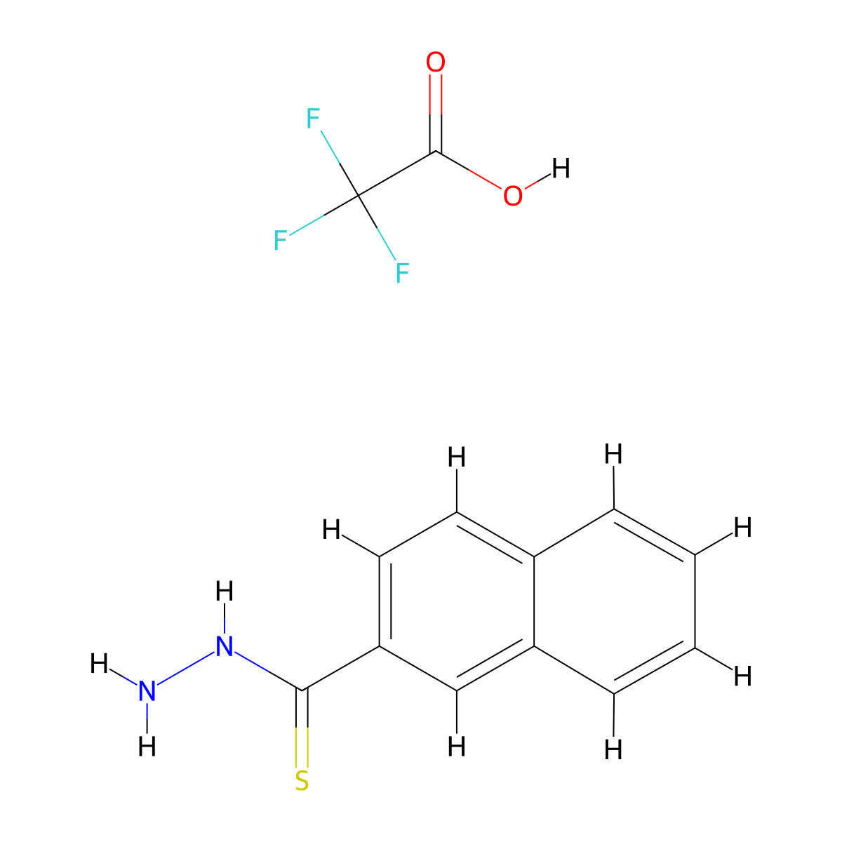 Naphthalene-2-carbothiohydrazide 2,2,2-trifluoroacetate molecular structure, CAS 1956365-81-3