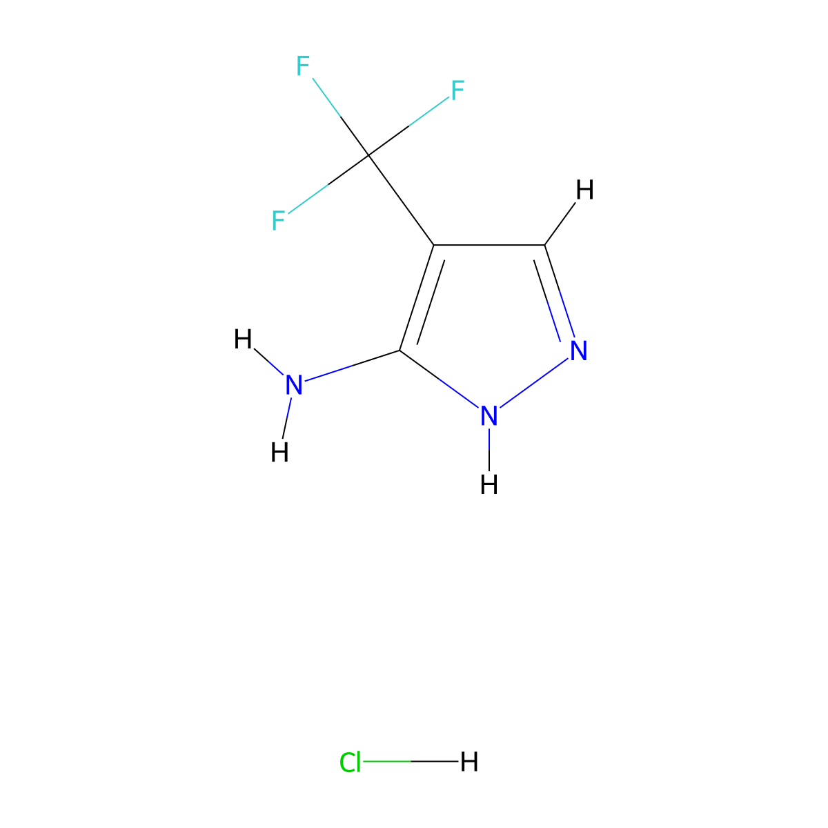 4-(Trifluoromethyl)-1H-pyrazol-3-amine hydrochloride molecular structure, CAS 1956365-83-5