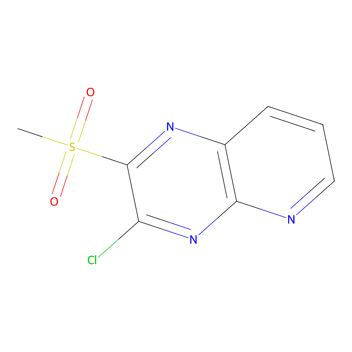 3-Chloro-2-(methylsulfonyl)pyrido[2,3-b]pyrazine molecular structure, CAS 1956365-93-7
