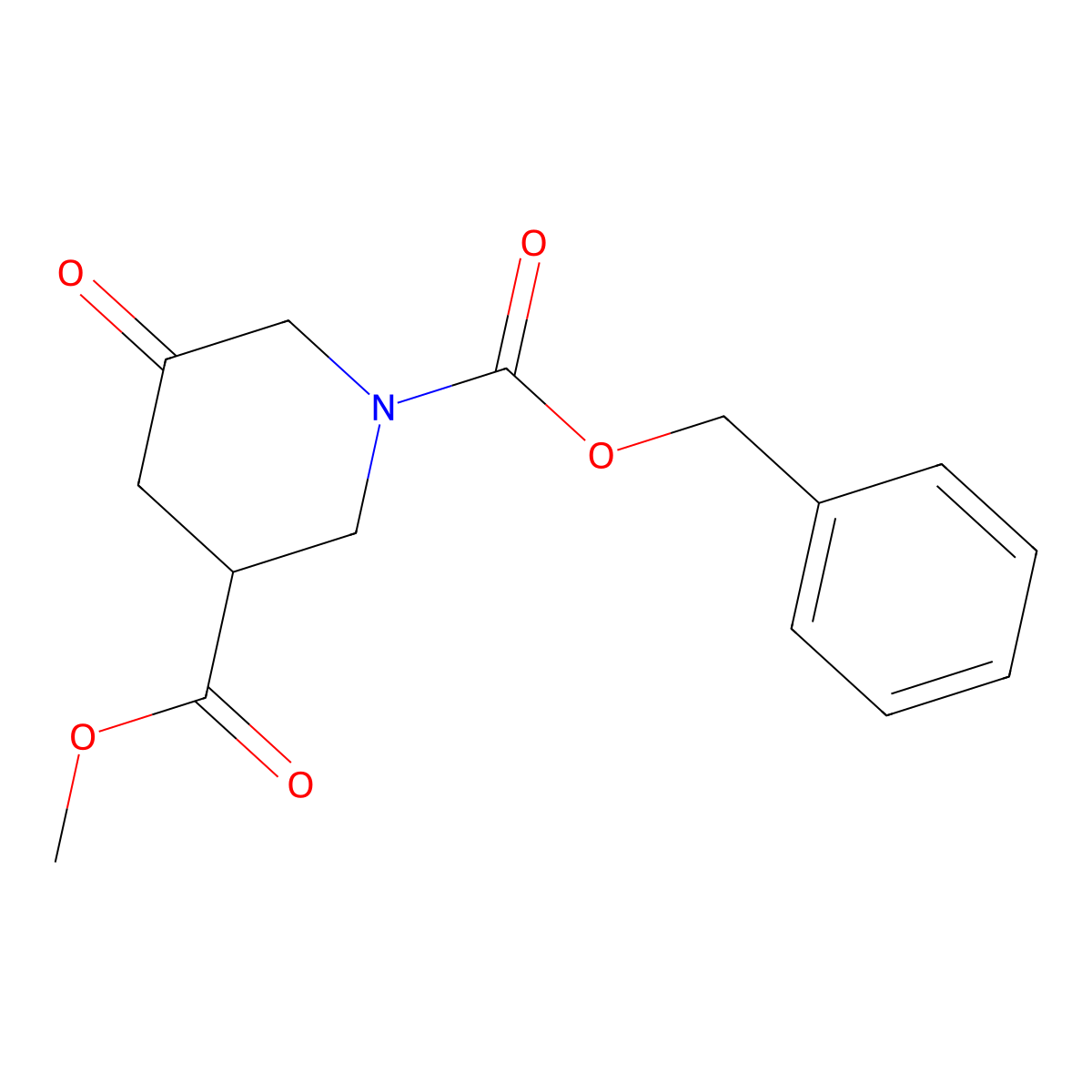 1-Benzyl 3-methyl 5-oxopiperidine-1,3-dicarboxylate molecular structure, CAS 1956365-99-3
