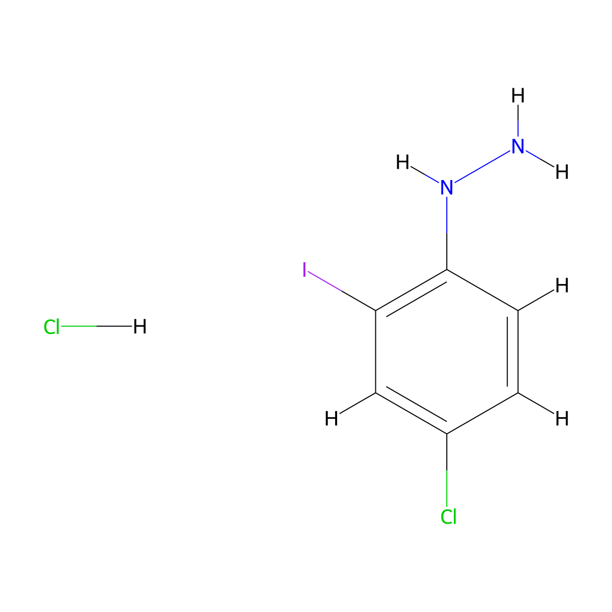 (4-Chloro-2-iodophenyl)hydrazine hydrochloride molecular structure, CAS 1956366-03-2