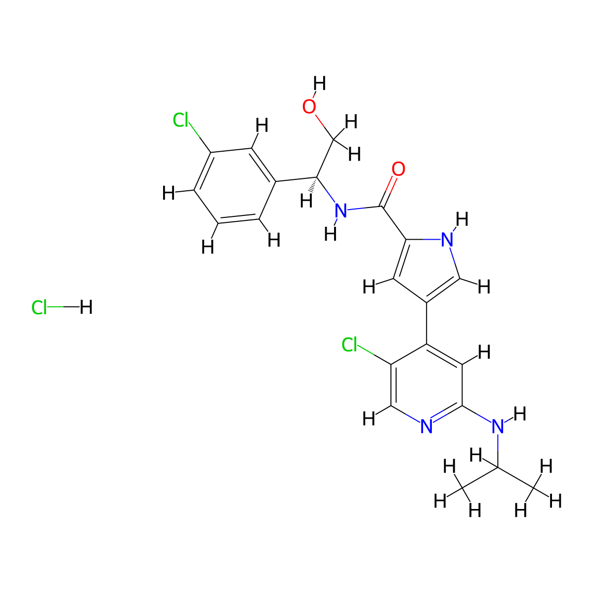 Ulixertinib hydrochloride molecular structure, CAS 1956366-10-1