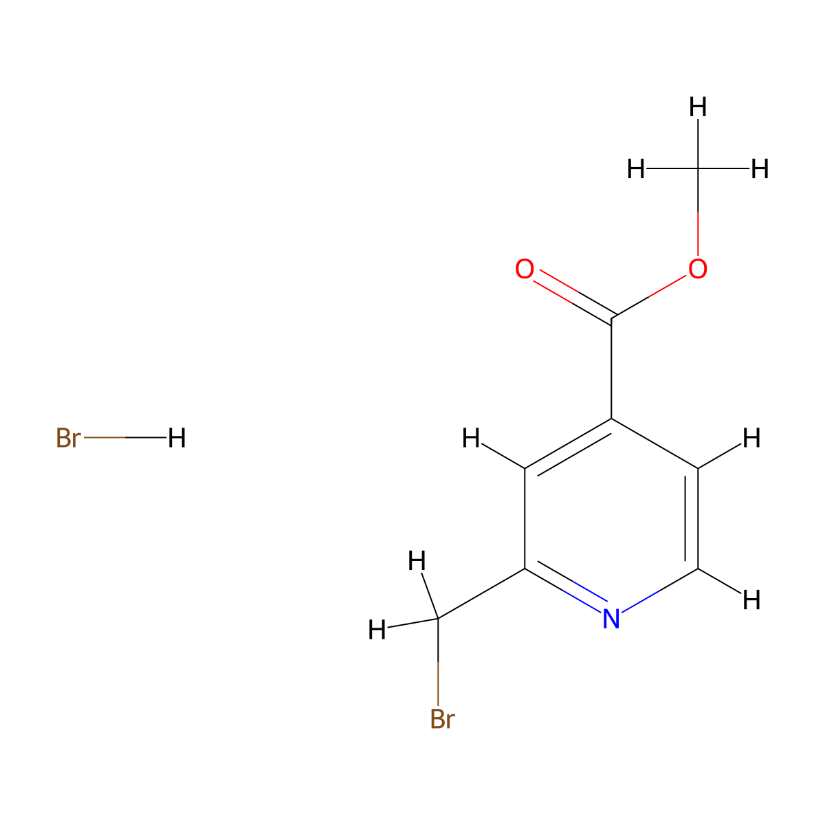 Methyl 2-(bromomethyl)isonicotinate hydrobromide molecular structure, CAS 1956366-21-4