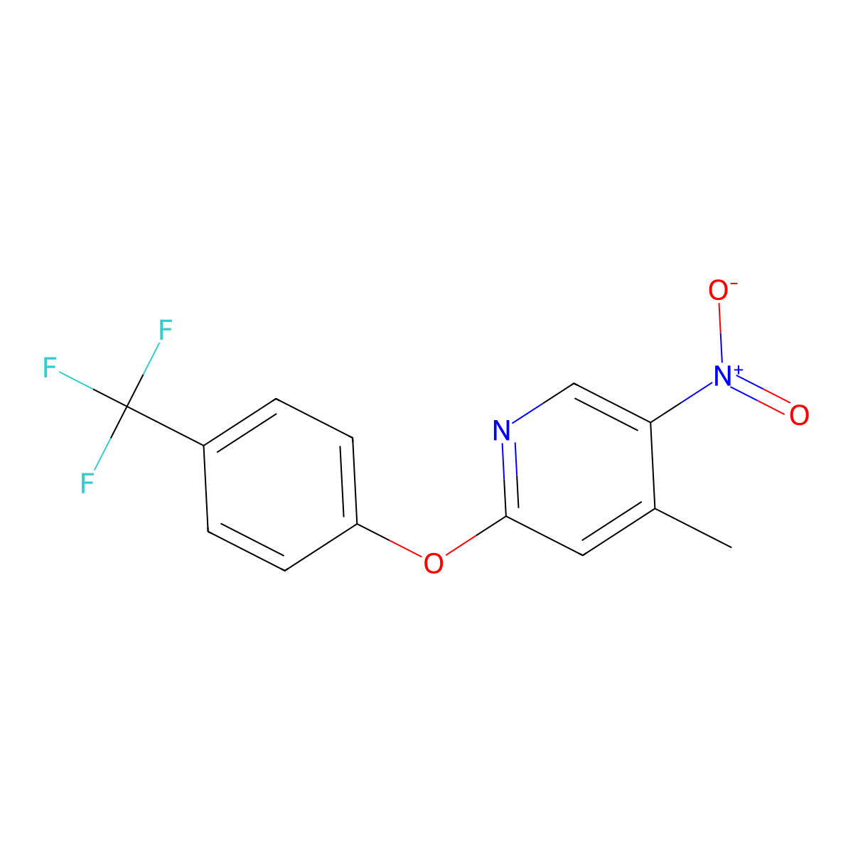 4-Methyl-5-nitro-2-(4-(trifluoromethyl)phenoxy)pyridine molecular structure, CAS 1956366-33-8
