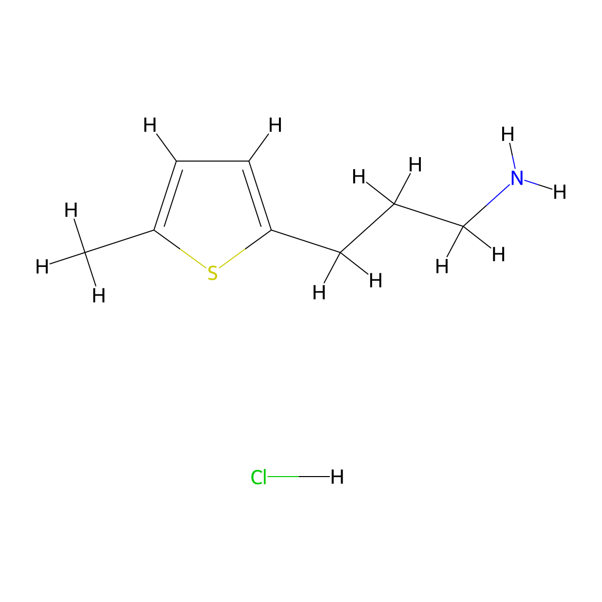 3-(5-Methylthiophen-2-yl)propan-1-amine hydrochloride molecular structure, CAS 1956366-38-3