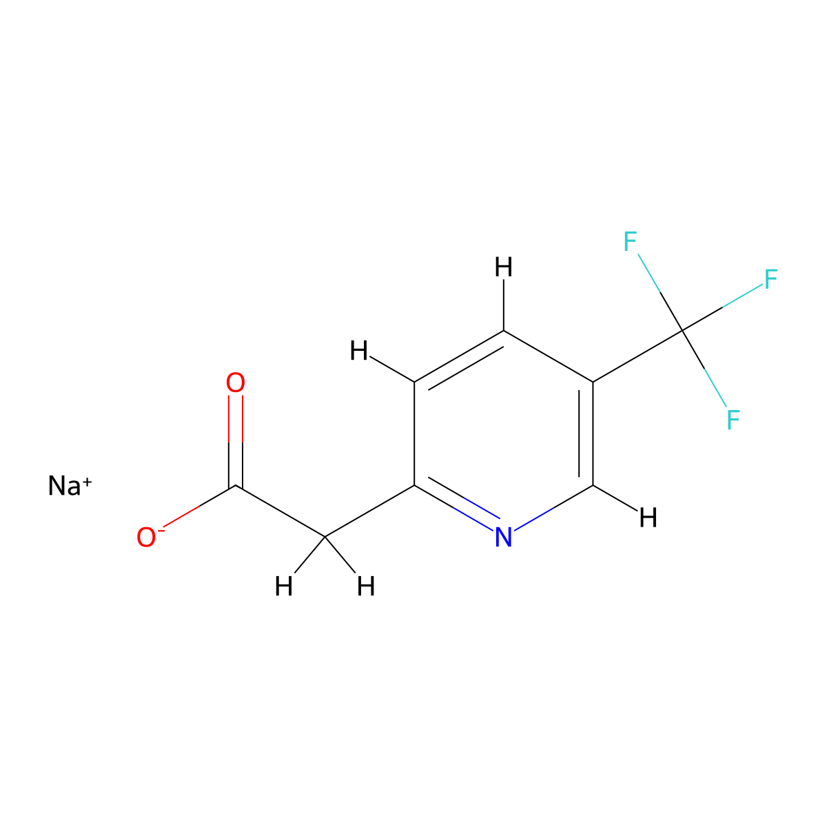 Sodium 2-[5-(trifluoromethyl)pyridin-2-yl]acetate molecular structure, CAS 1956366-39-4